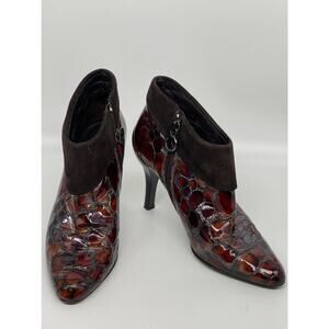 Donald J Pliner Rula Heel booties Brown Croc Print Size 6/5.5